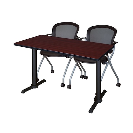 Cain Rectangle Tables > Training Tables > Cain Training Table & Chair Sets, 48 W, 24 L, 29 H, Mahogany MTRCT4824MH23BK